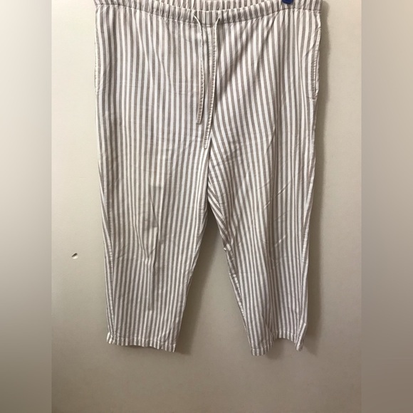 Orvis Womens Cotton Striped Pull On Wide Leg High Rise Lightweight Pants Size 12 - Picture 4 of 13